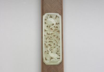 图片[2]-Boxwood paperweight with bamboo veneer and jade inlay, Qing dynasty (1644-1911)-China Archive